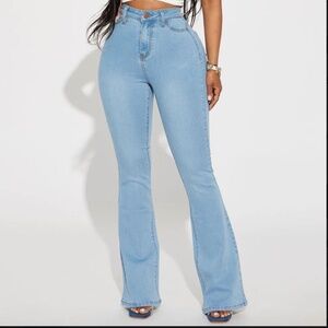 Fashion Nova Light Blue Flare Jeans